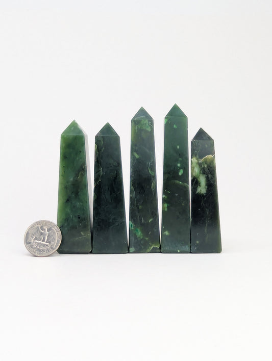British Columbia Nephrite - Obelisk - B Grade - 5pc - 410g