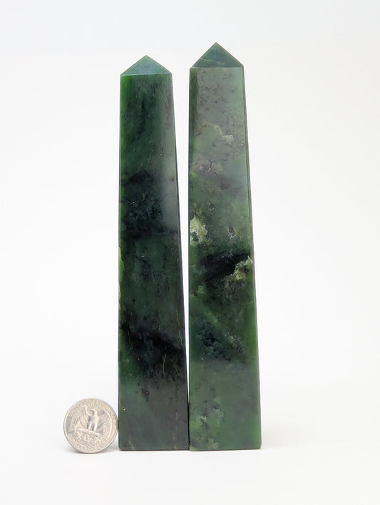 British Columbia Nephrite - Obelisk - B+ Grade - 2pc - 768g