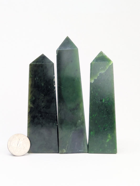 British Columbia Nephrite - Obelisk - B Grade - 3pc - 775g