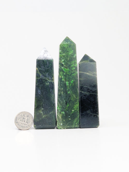 British Columbia Nephrite - Obelisk - C Grade - 3pc - 513g