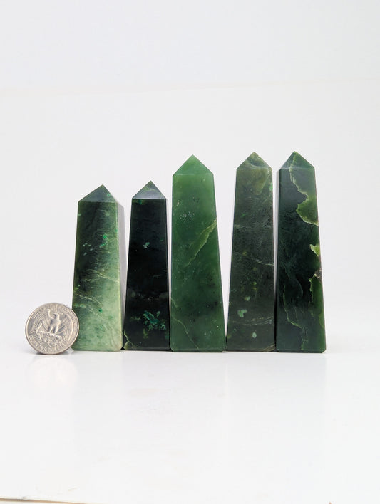 British Columbia Nephrite - Obelisk - B Grade - 5pc - 480g