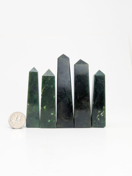 British Columbia Nephrite - Obelisk - B Grade - 5pc - 489g