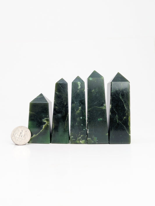 British Columbia Nephrite - Obelisk - B Grade - 5pc - 578g