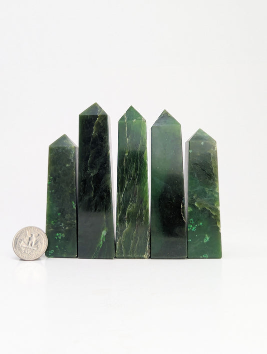 British Columbia Nephrite - Obelisk - B Grade - 5pc - 678g