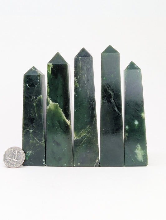 British Columbia Nephrite - Obelisk - B Grade - 5pc - 981g