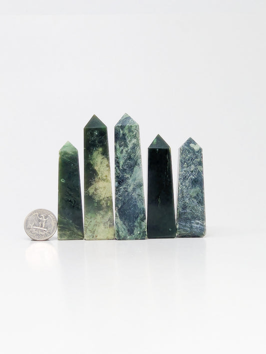 British Columbia Nephrite - Obelisk - C Grade - 5pc - 414g