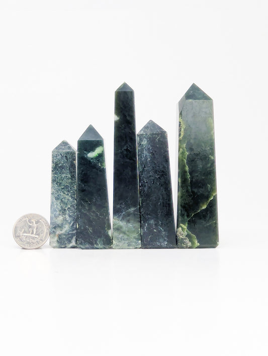 British Columbia Nephrite - Obelisk - C Grade - 5pc - 466g