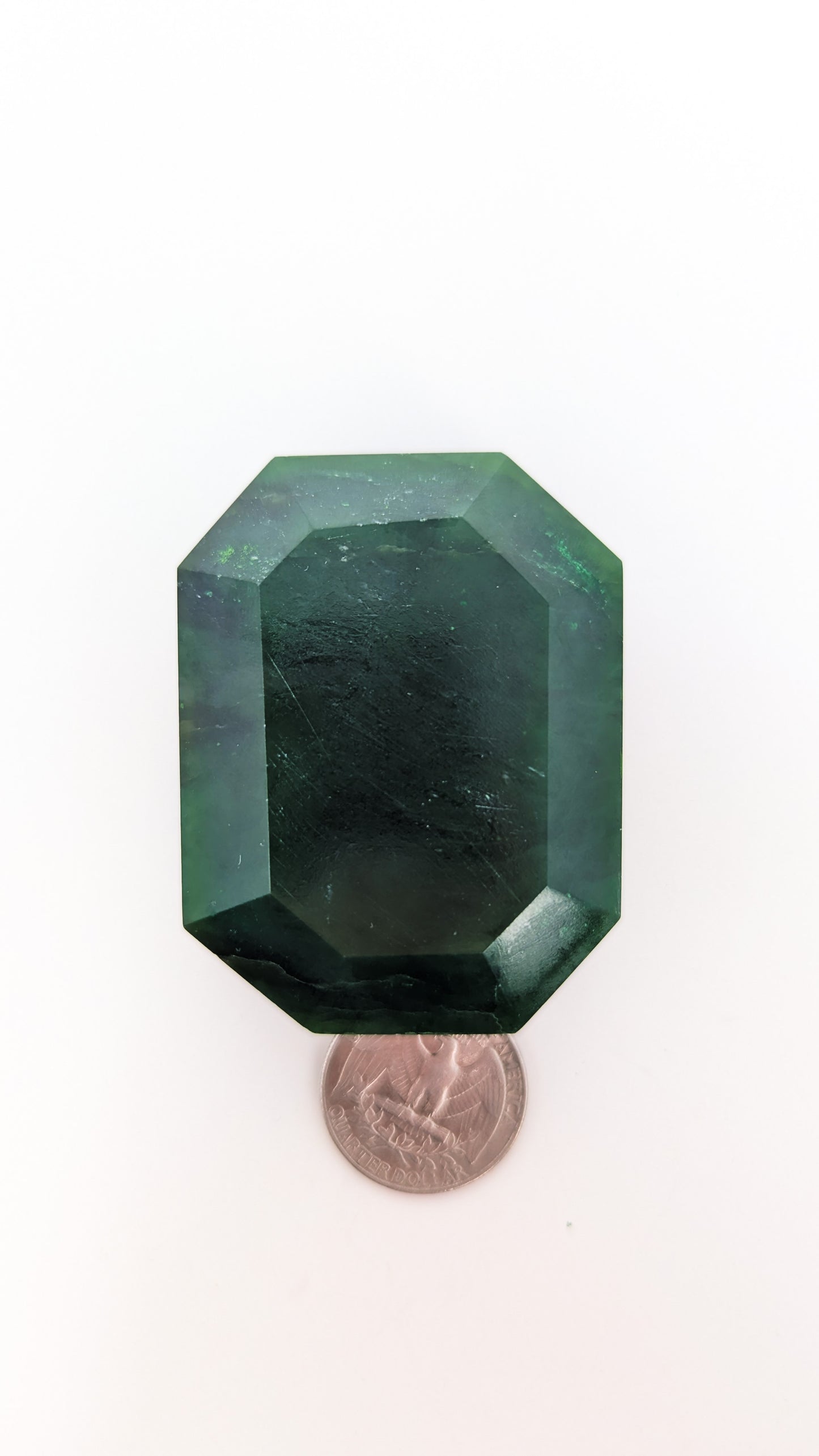 British Columbia Nephrite - Faceted Palm Stone - A Grade - 1pc - 140g
