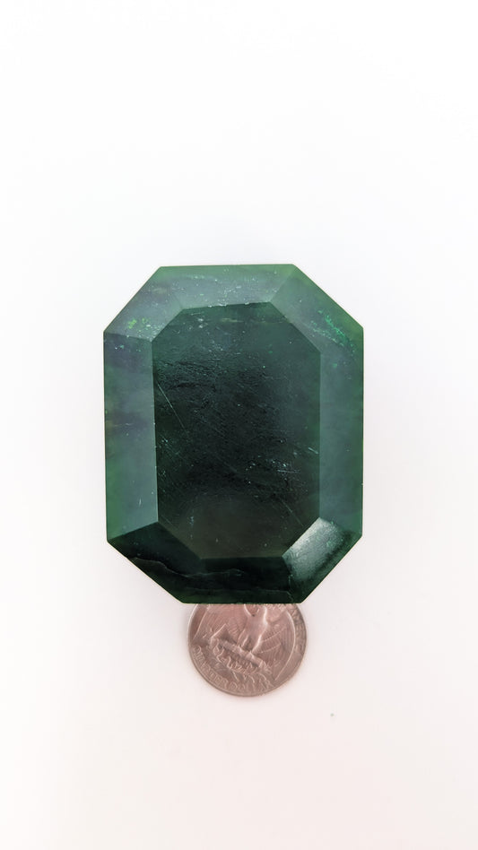 British Columbia Nephrite - Faceted Palm Stone - A Grade - 1pc - 140g