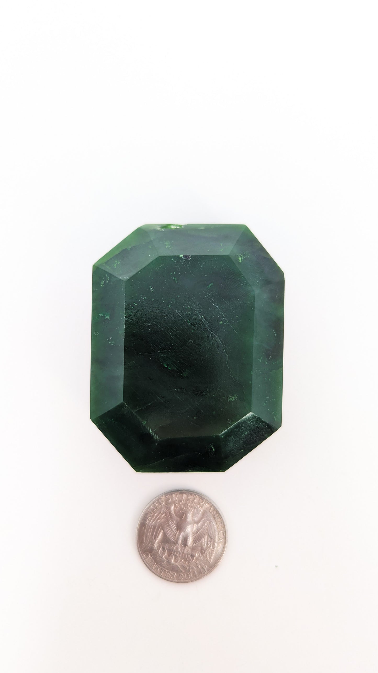 British Columbia Nephrite - Faceted Palm Stone - A Grade - 1pc - 140g