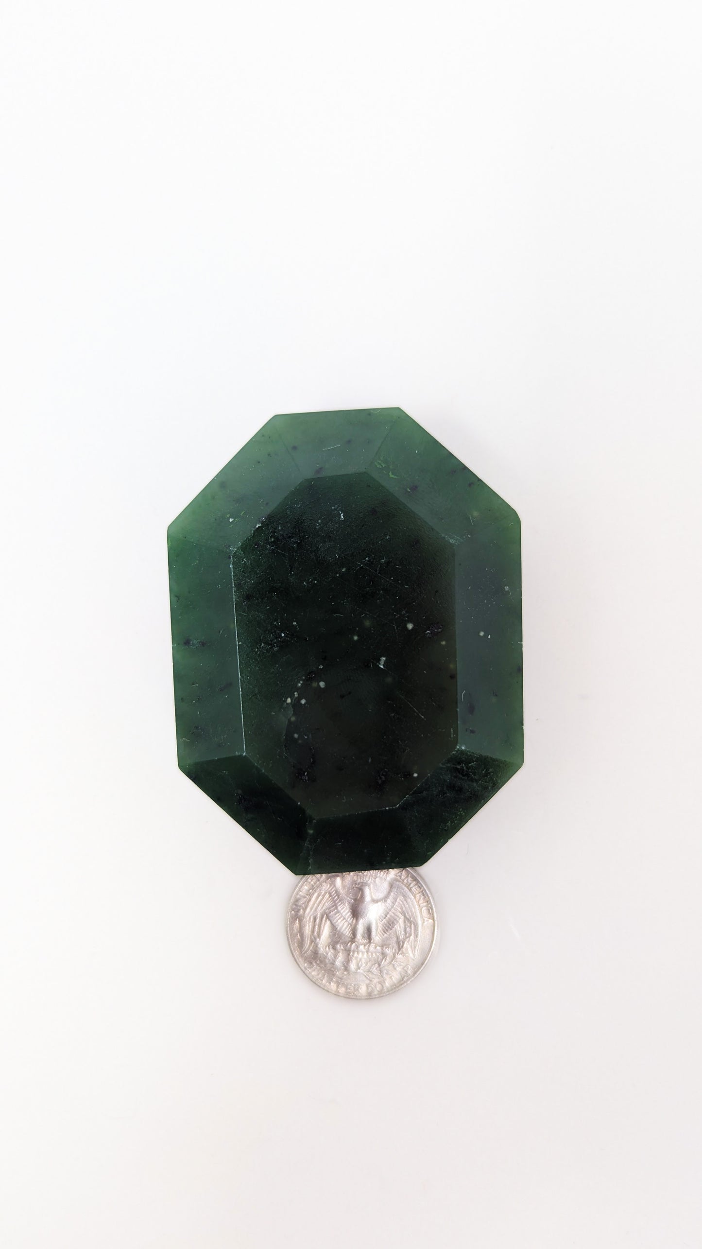 British Columbia Nephrite - Faceted Palm Stone - A Grade - 1pc - 154g
