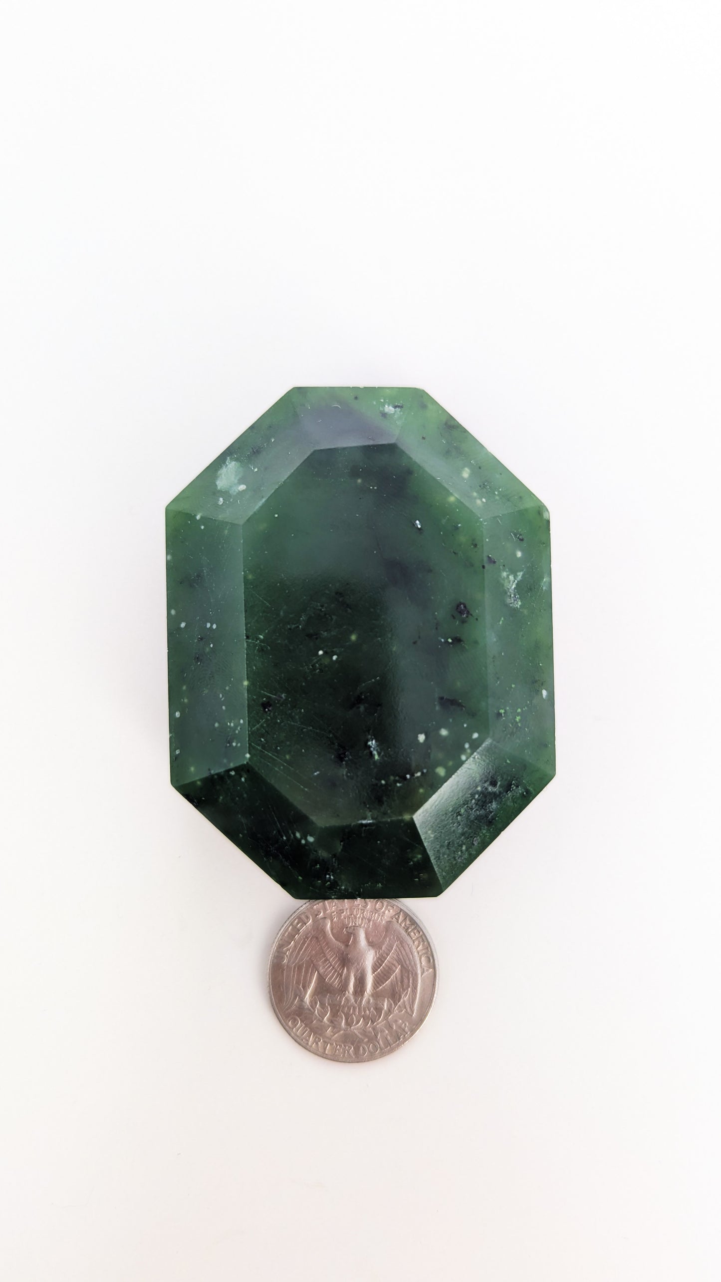 British Columbia Nephrite - Faceted Palm Stone - A Grade - 1pc - 154g