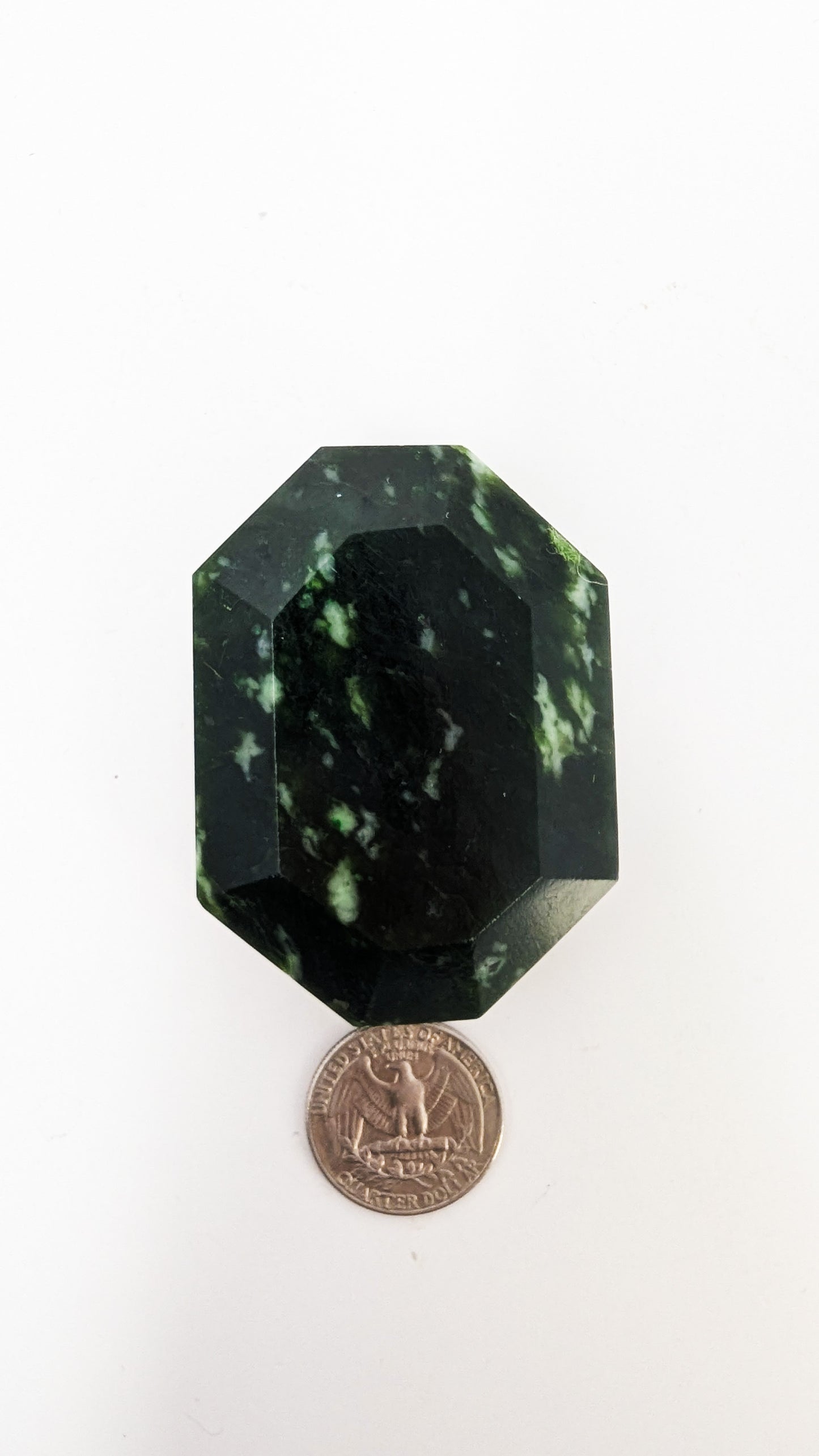 British Columbia Nephrite - Faceted Palm Stone - B+ Grade - 1pc - 119g
