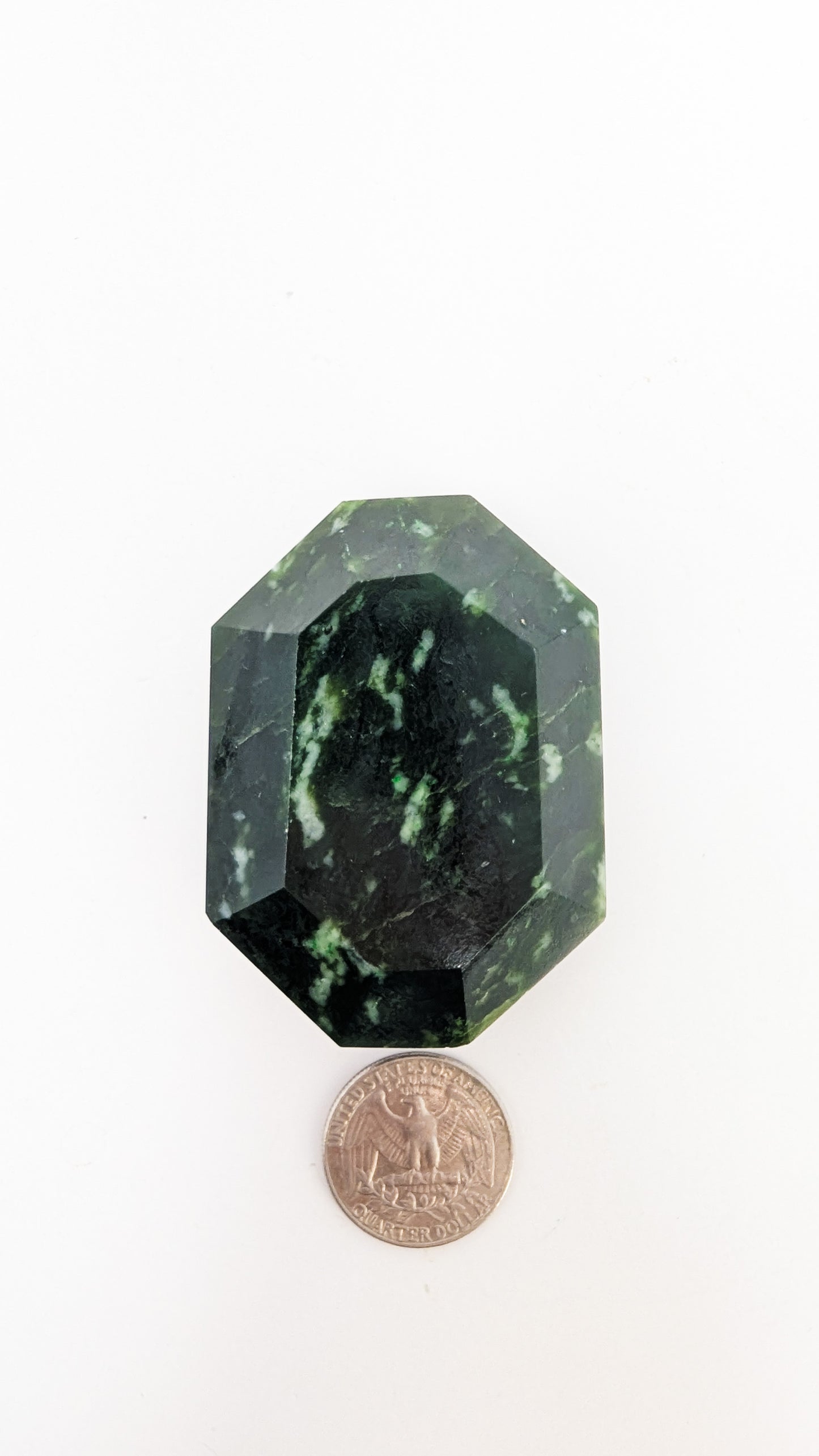 British Columbia Nephrite - Faceted Palm Stone - B+ Grade - 1pc - 119g
