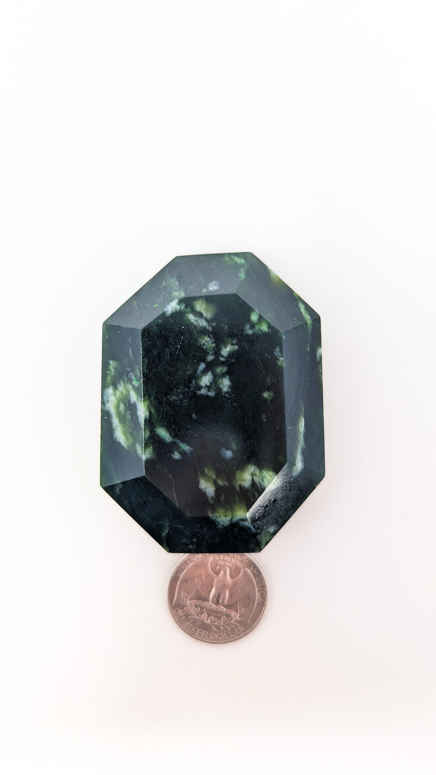 British Columbia Nephrite - Faceted Palm Stone - B+ Grade - 1pc - 123g