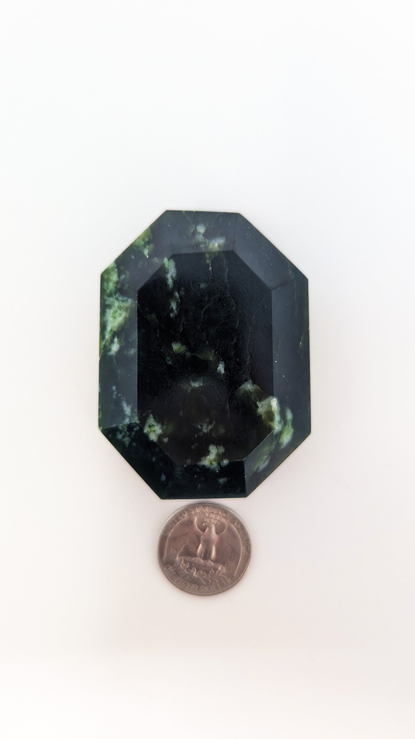 British Columbia Nephrite - Faceted Palm Stone - B+ Grade - 1pc - 123g