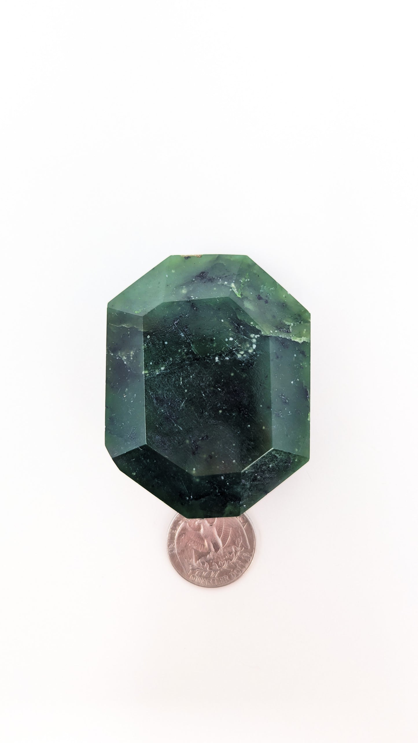 British Columbia Nephrite - Faceted Palm Stone - B+ Grade - 1pc - 151g