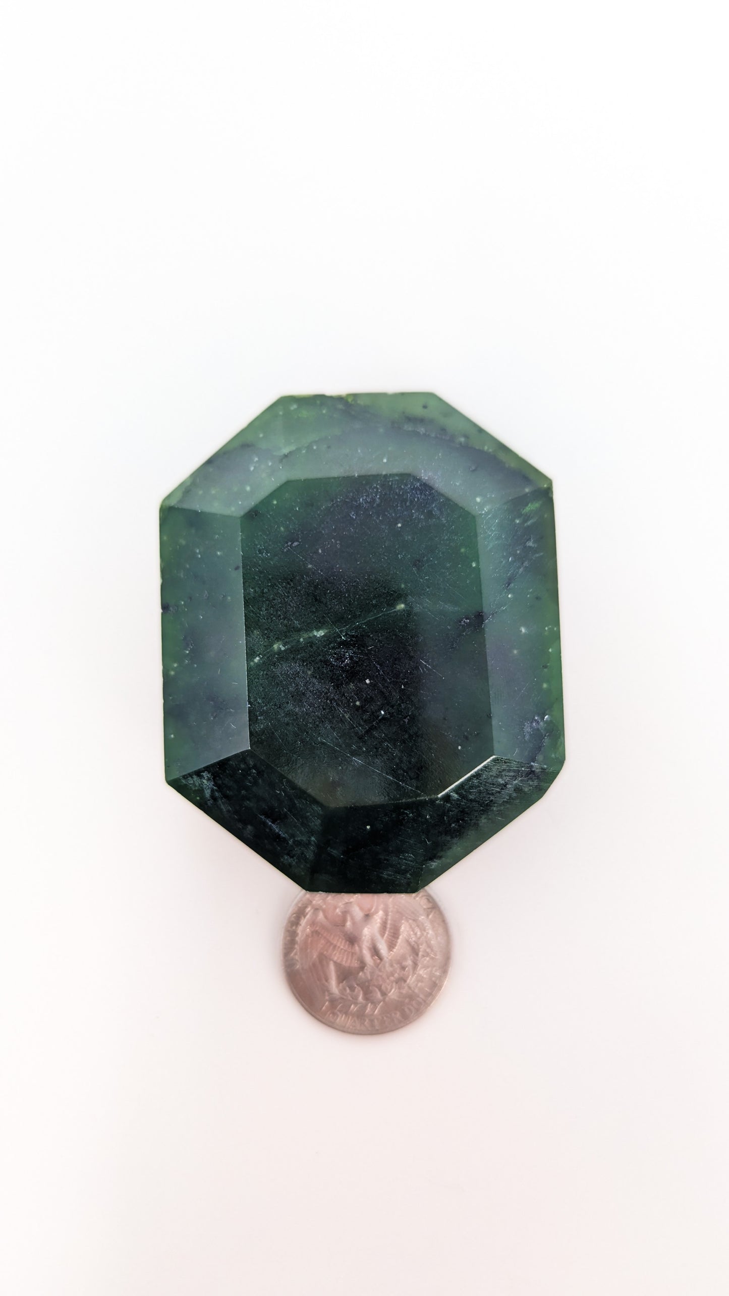 British Columbia Nephrite - Faceted Palm Stone - B+ Grade - 1pc - 151g