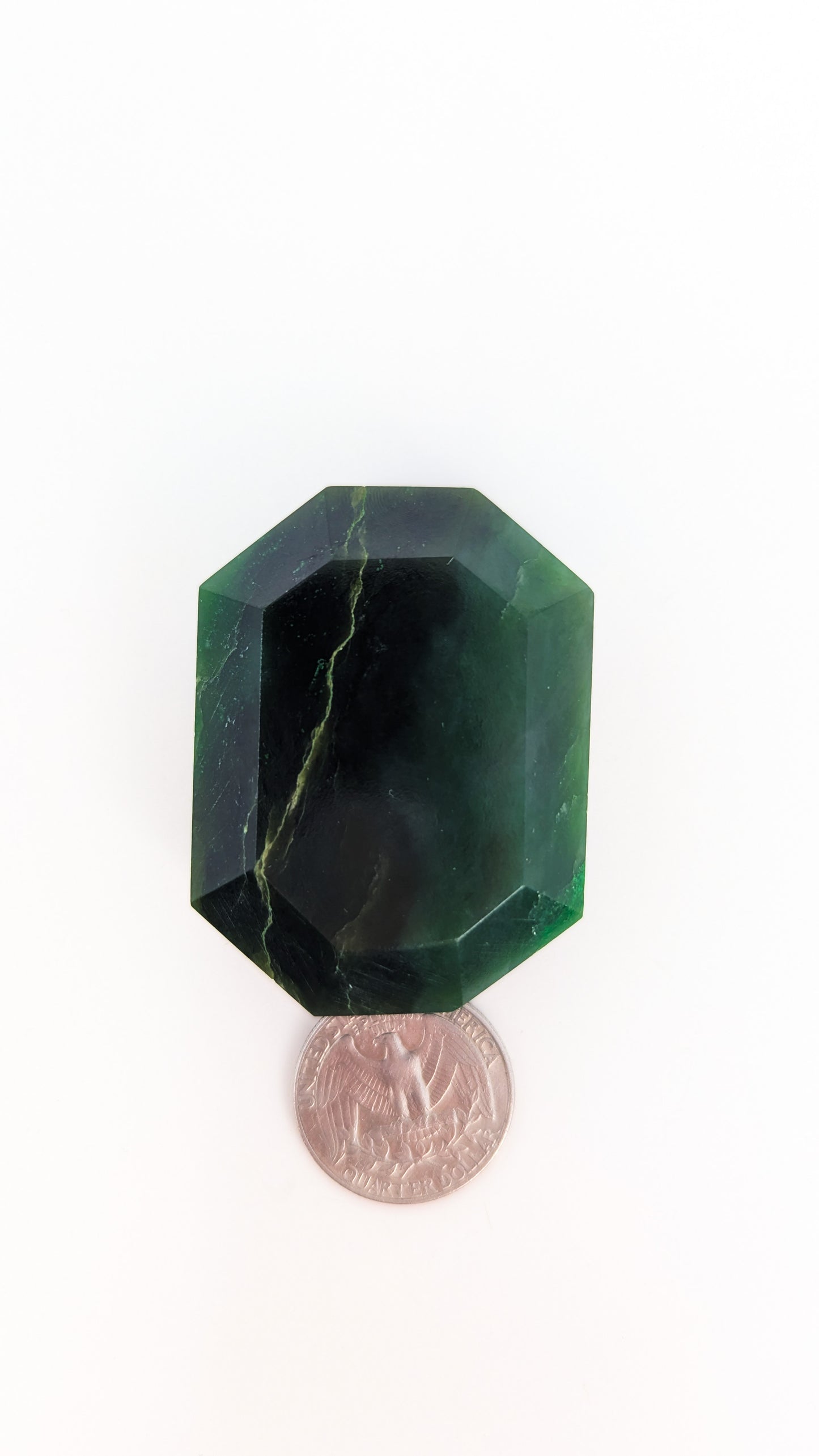British Columbia Nephrite - Faceted Palm Stone - B+ Grade - 1pc - 75g