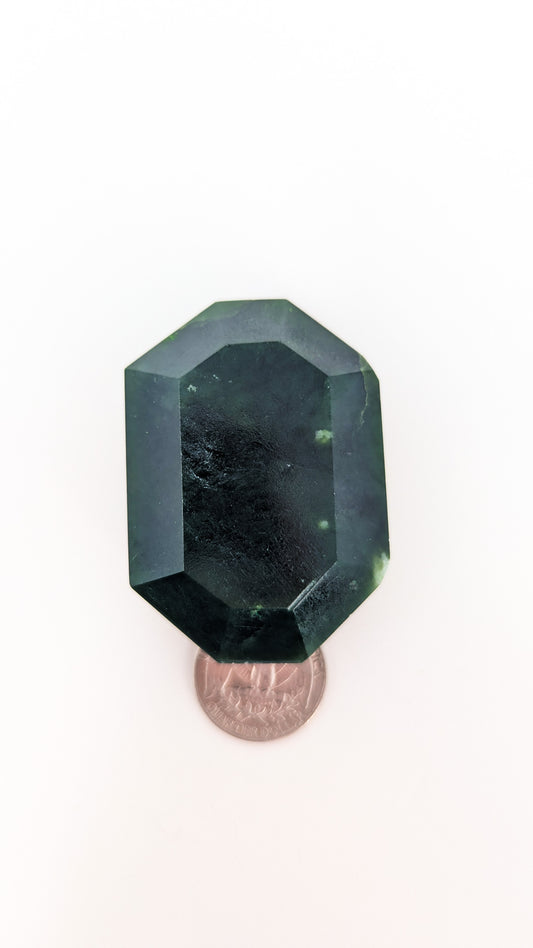 British Columbia Nephrite - Faceted Palm Stone - B Grade - 1pc - 103g