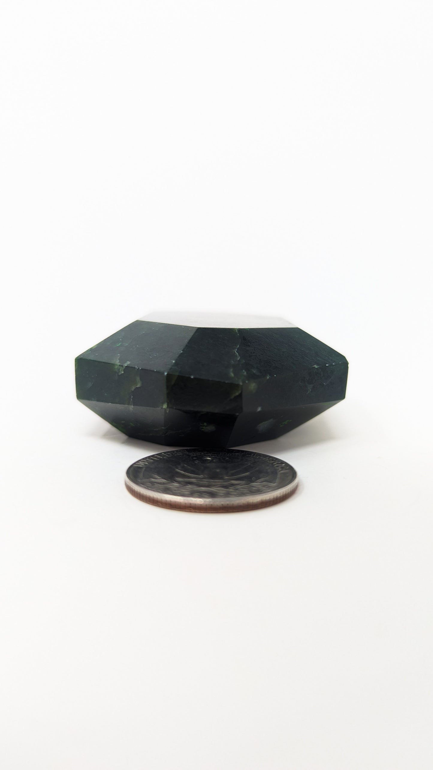 British Columbia Nephrite - Faceted Palm Stone - B Grade - 1pc - 124g