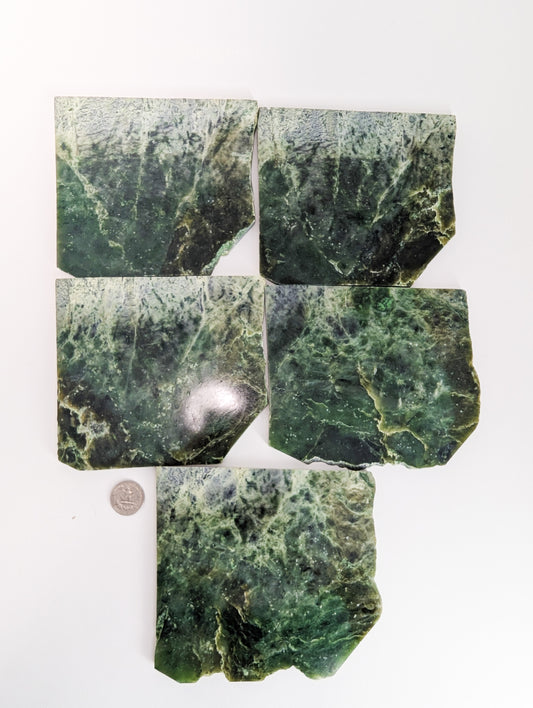 British Columbia Nephrite - Slab - C Grade - 5pc - 1911g