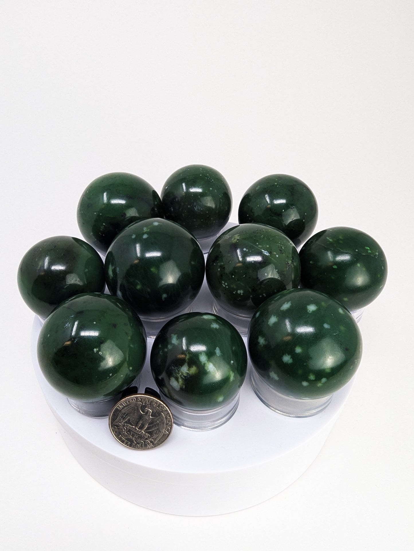 British Columbia Nephrite - Sphere - A Grade - 10pc - 1188g