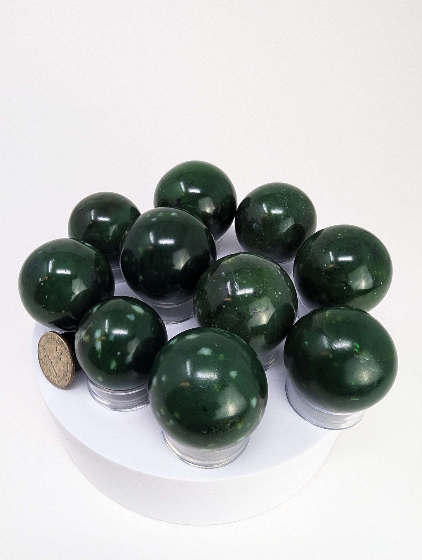 British Columbia Nephrite - Sphere - A Grade - 10pc - 1188g