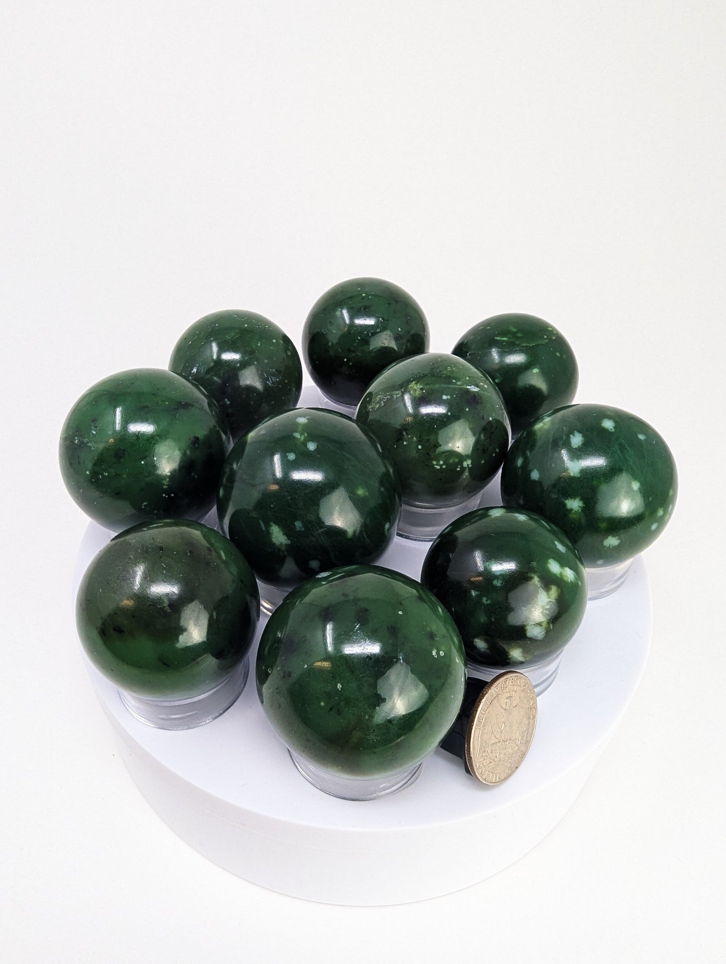 British Columbia Nephrite - Sphere - A Grade - 10pc - 1188g