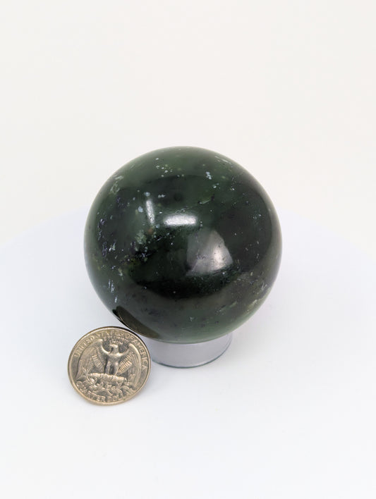 British Columbia Nephrite - Sphere - Grade B+ - 1pc - 309g