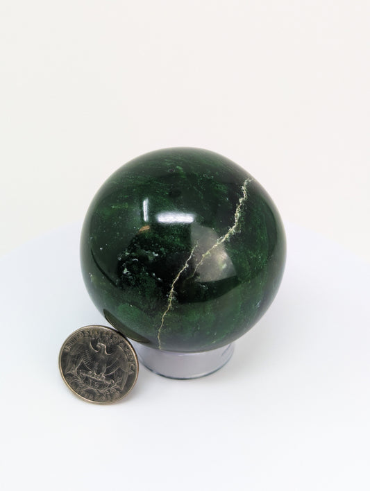 British Columbia Nephrite - Sphere - Grade B+ - 1pc - 339g