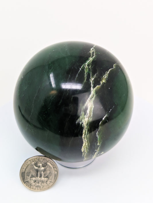 British Columbia Nephrite - Sphere - Grade B+ - 1pc - 652g