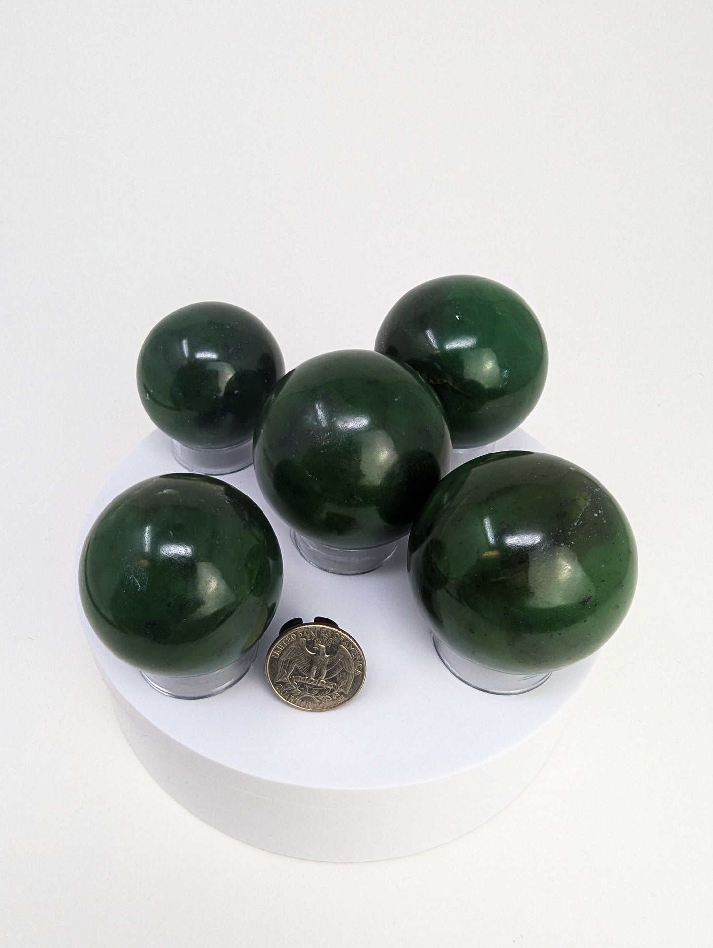 British Columbia Nephrite - Sphere - Grade A - 5pc - 1038g