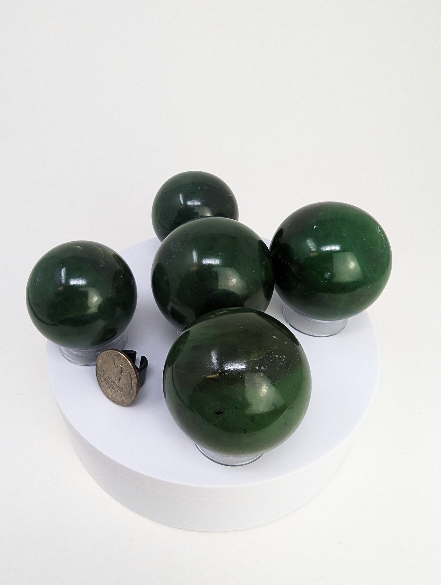 British Columbia Nephrite - Sphere - Grade A - 5pc - 1038g