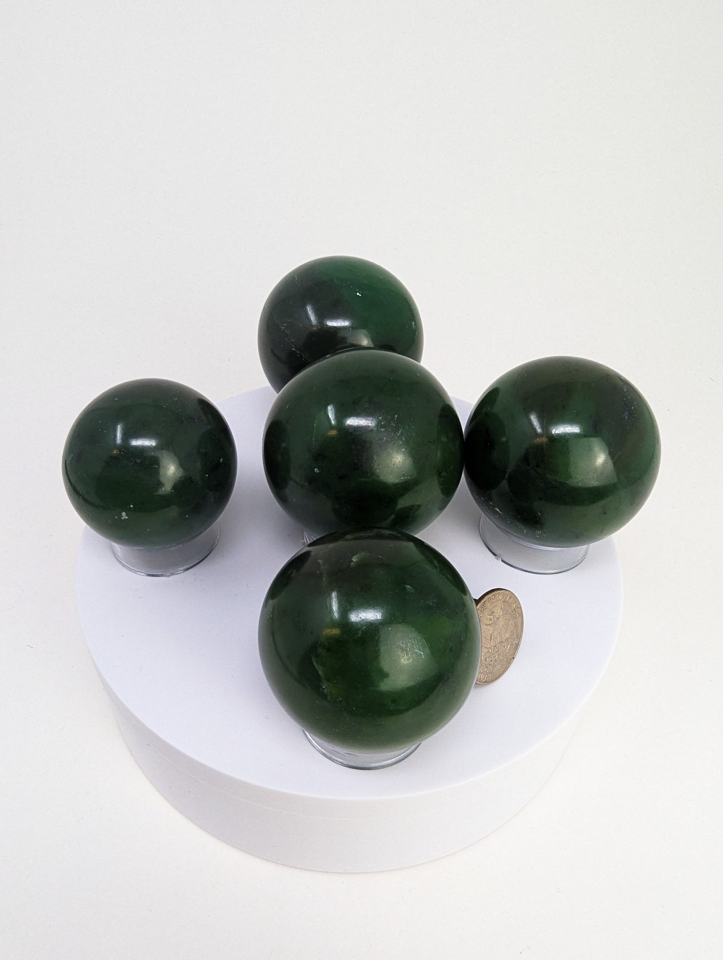 British Columbia Nephrite - Sphere - Grade A - 5pc - 1038g