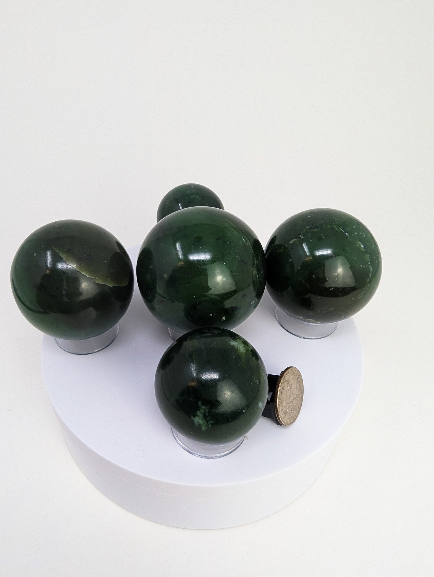British Columbia Nephrite - Sphere - Grade A - 5pc - 1055g
