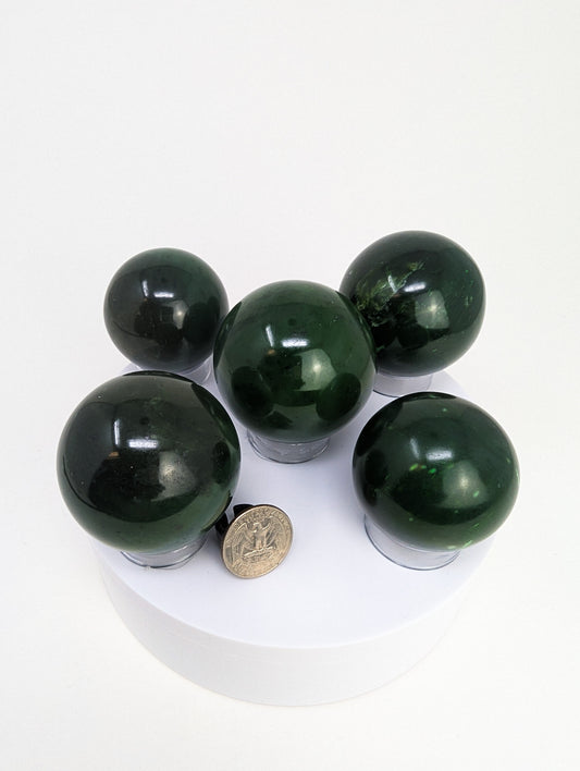 British Columbia Nephrite - Sphere - Grade A - 5pc - 1167g