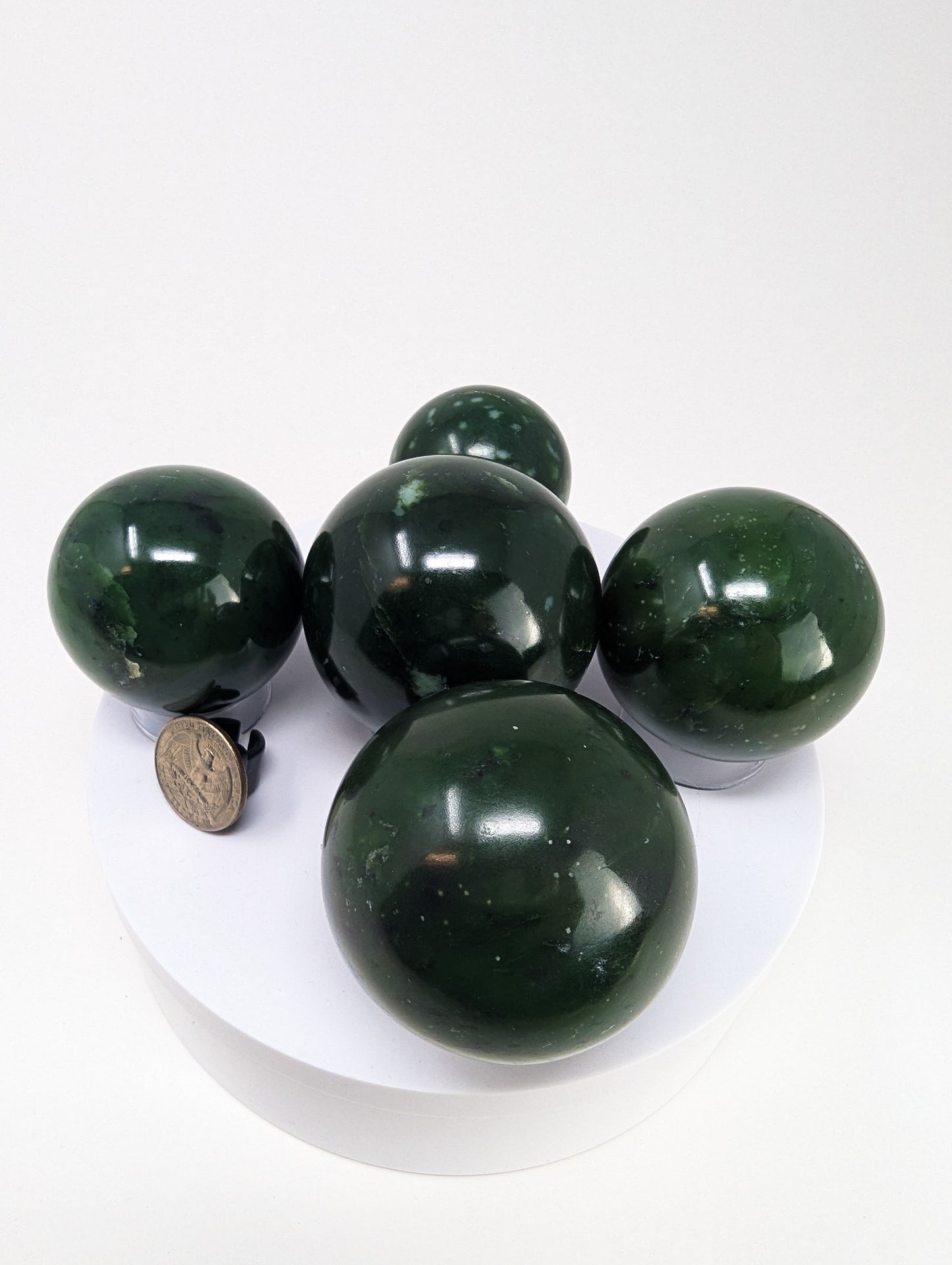 British Columbia Nephrite - Sphere - A Grade - 5pc - 1197g
