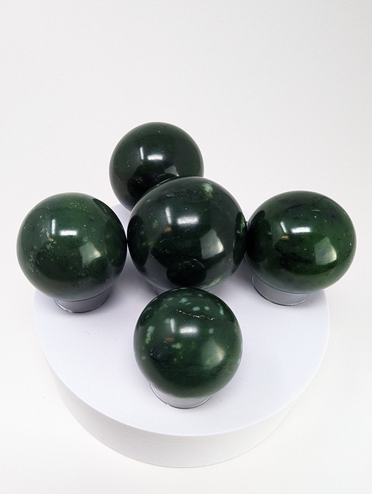 British Columbia Nephrite - Sphere - A Grade - 5pc - 1197g