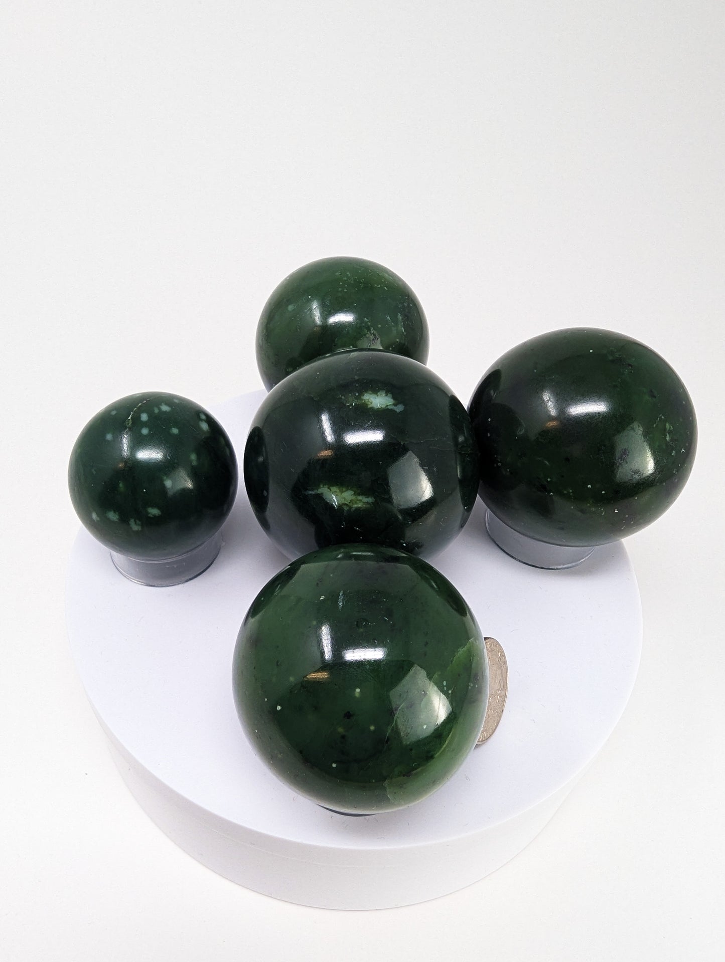 British Columbia Nephrite - Sphere - A Grade - 5pc - 1197g