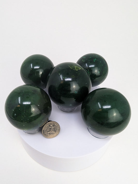 British Columbia Nephrite - Sphere - Grade A - 5pc - 1560g