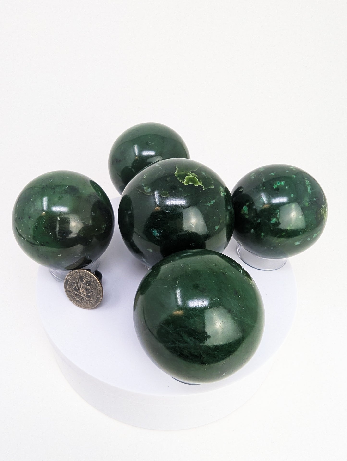 British Columbia Nephrite - Sphere - Grade A - 5pc - 1560g