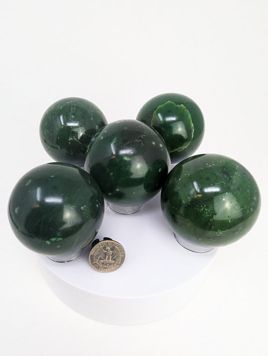 British Columbia Nephrite - Sphere - Grade A - 5pc - 1779g