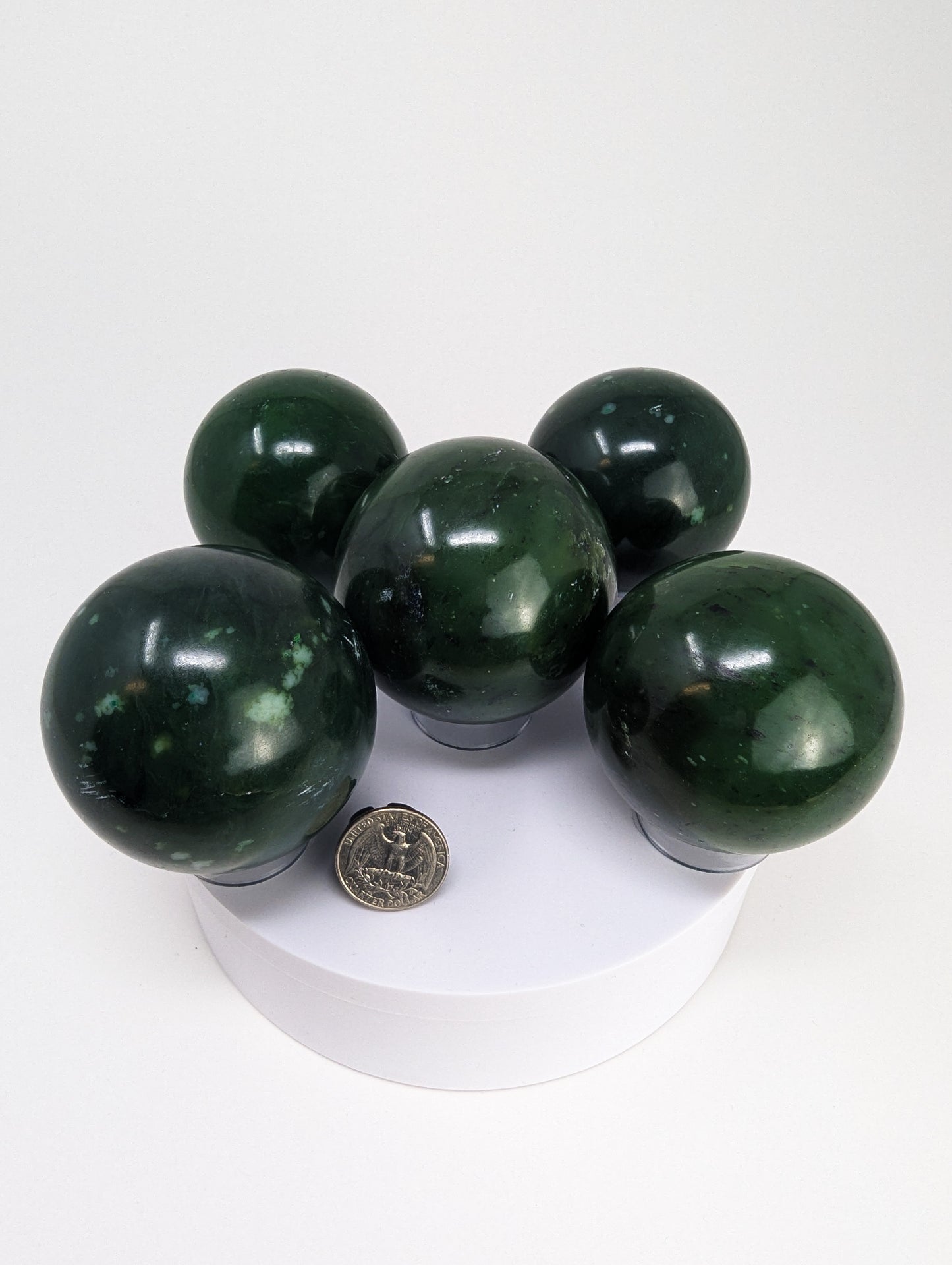 British Columbia Nephrite - Sphere - A Grade - 5pc - 1945g
