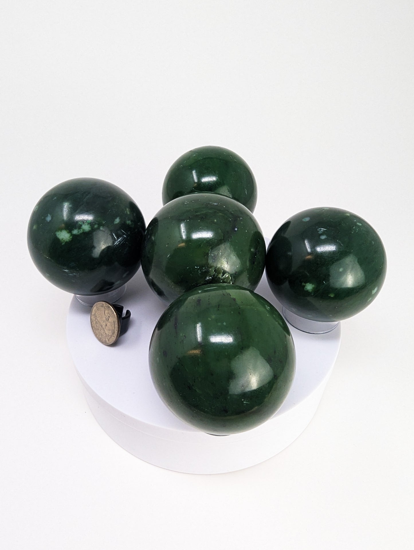 British Columbia Nephrite - Sphere - A Grade - 5pc - 1945g