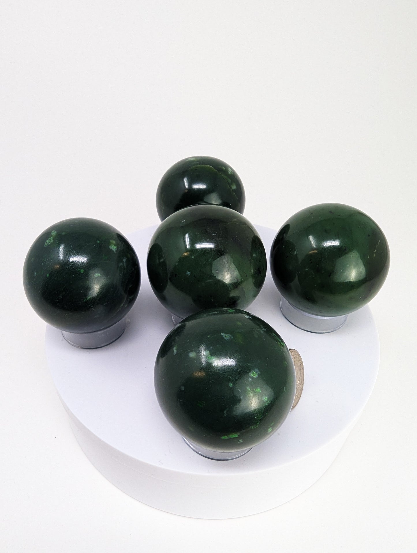 British Columbia Nephrite - Sphere - A Grade - 5pc - 989g