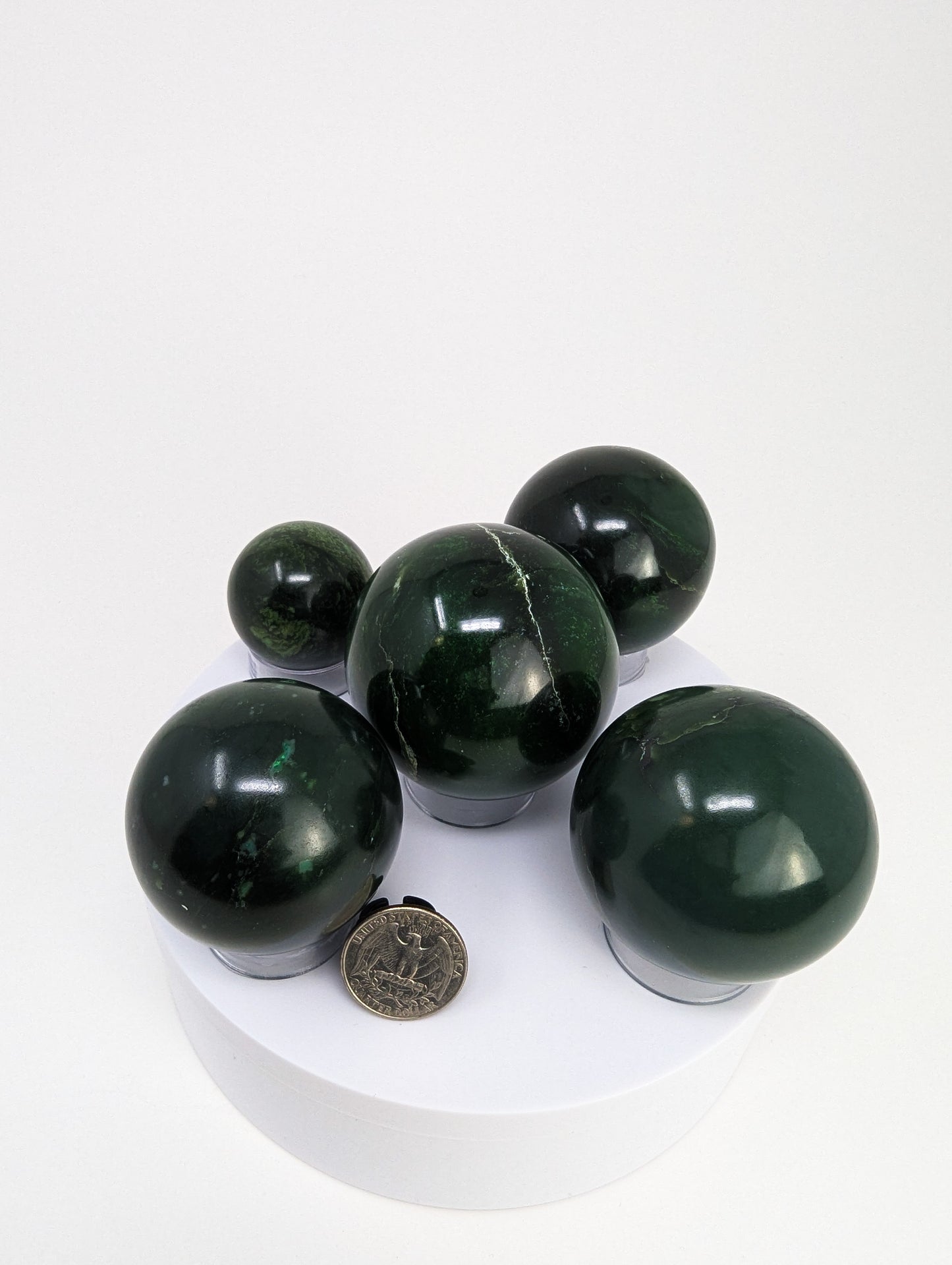 British Columbia Nephrite - Sphere - B+ Grade - 5pc - 1135g