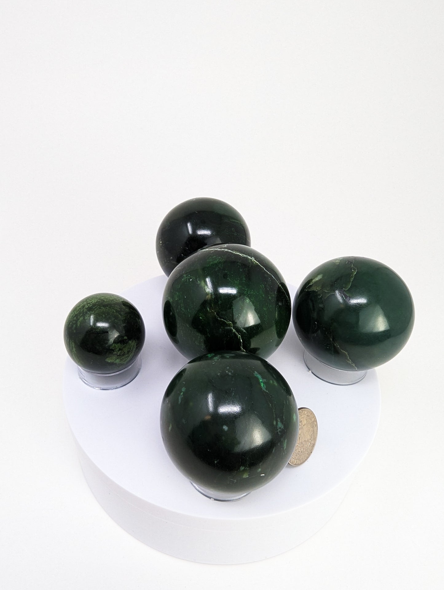 British Columbia Nephrite - Sphere - B+ Grade - 5pc - 1135g