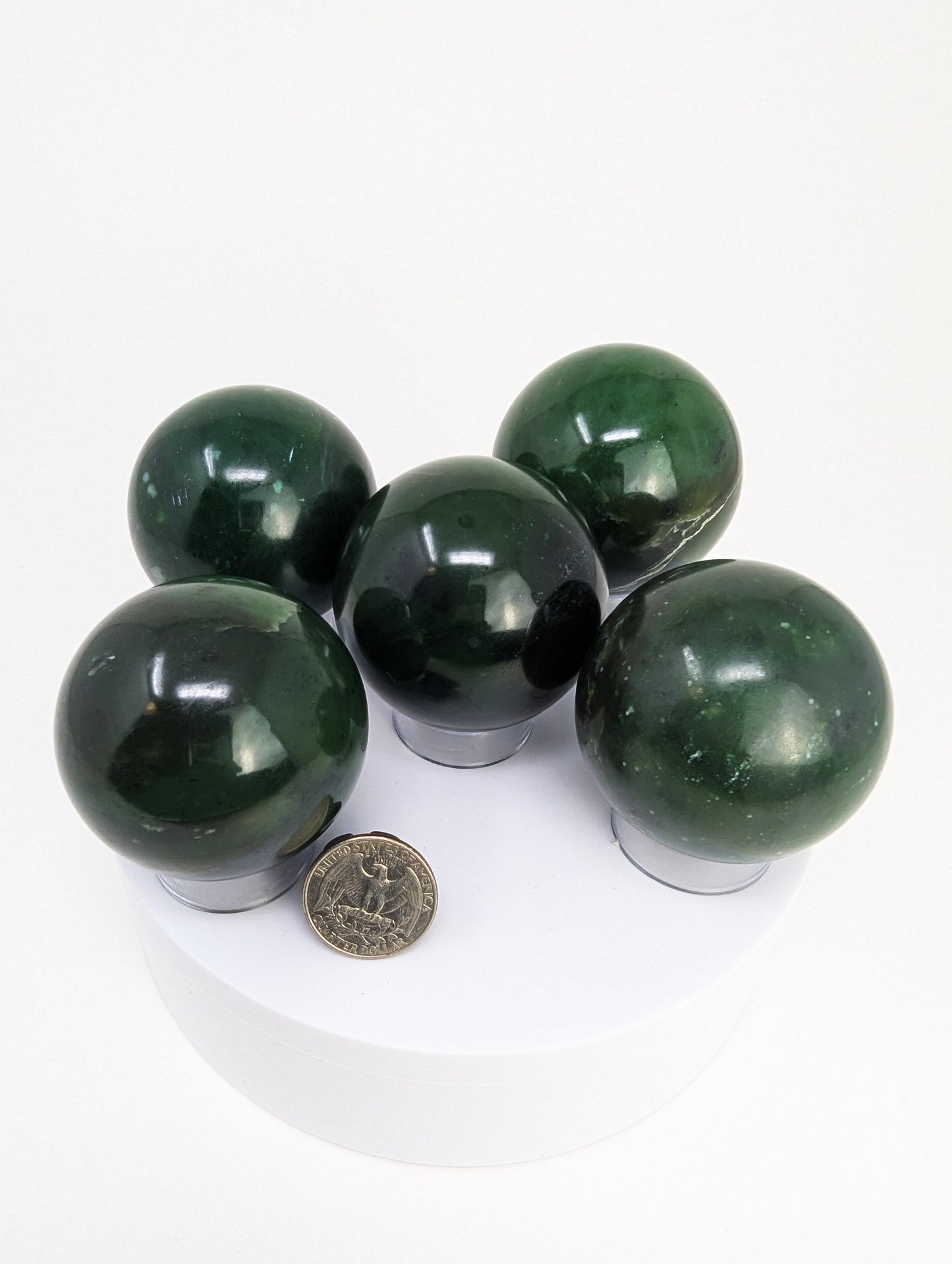 British Columbia Nephrite - Sphere - B+ Grade - 5pc - 1427g