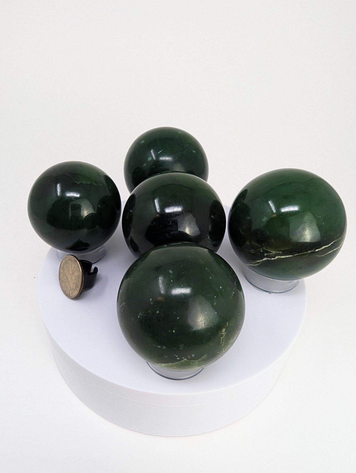 British Columbia Nephrite - Sphere - B+ Grade - 5pc - 1427g